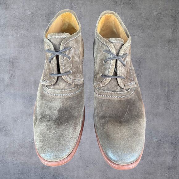John Varvatos Brown Suede Chukka Boots Mens 9.5 Vibram Distressed Desert Shoe